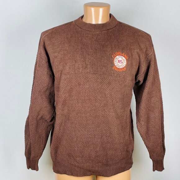 Vintage Nutmeg USA Cleveland Browns Sweater Sz XXL NFL Football Waffle Knit - Picture 1 of 6